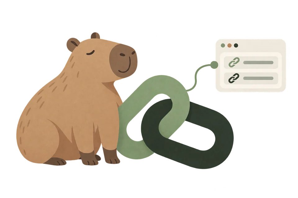 A capybara gathering its links