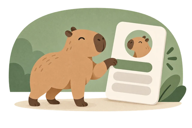 A capybara arranging its page