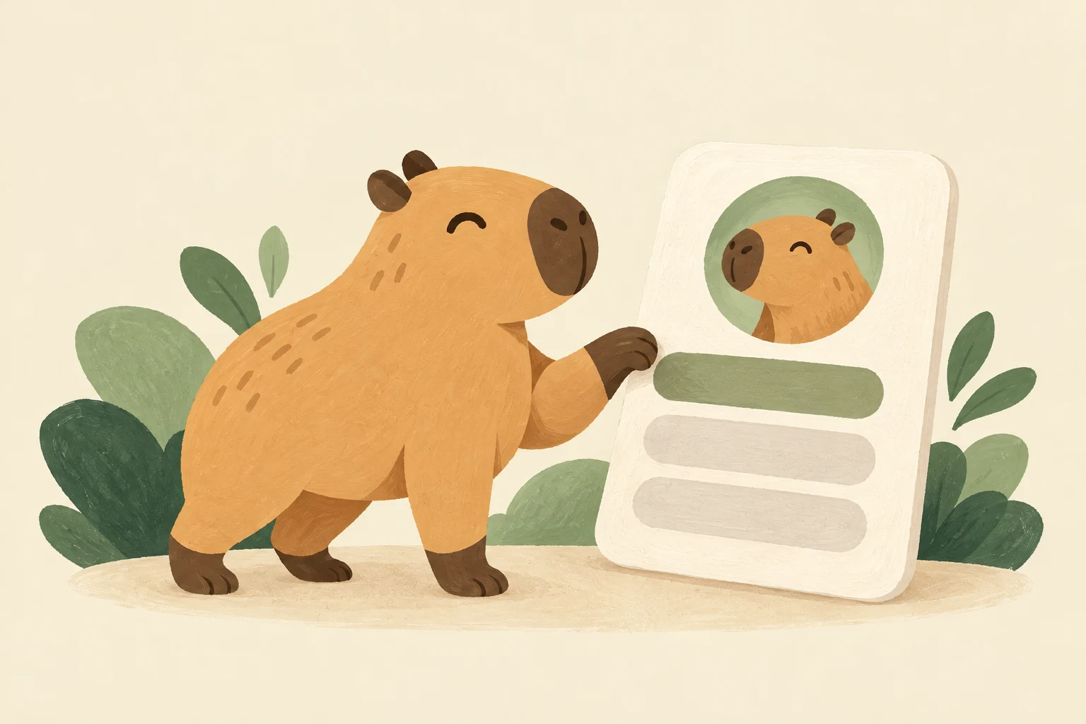 A capybara arranging its page